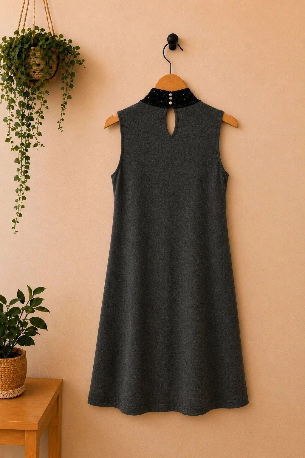 Vestido fluido estampado azul y blanco – photo 4
